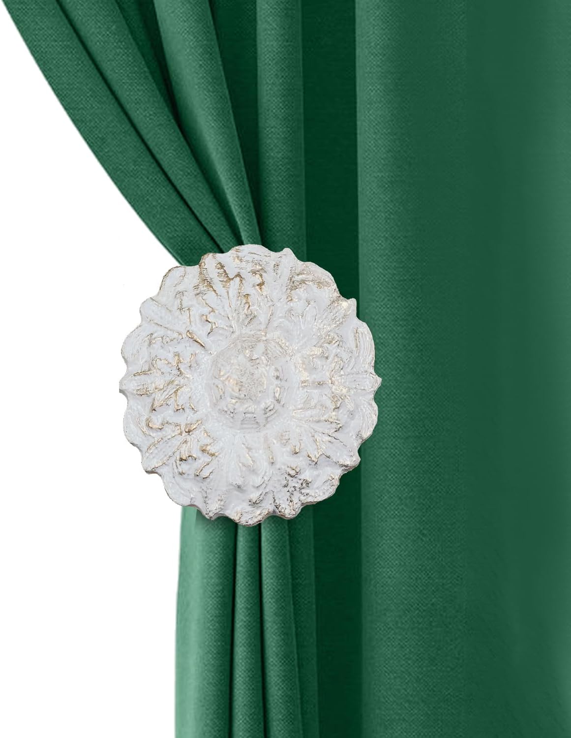 THDC Wall Mounted Floral Curtain Holdbacks - Pack of 2