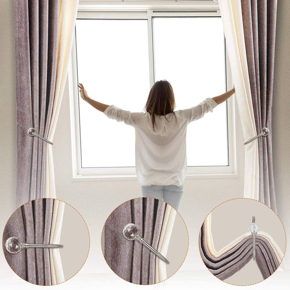 Coolnice 2 Pack Gold Curtain Holdbacks with Screws U Shape Curtain Tiebacks Hooks for Home Office