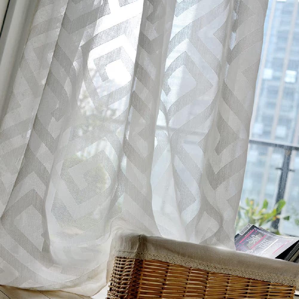 Advanced Solid Color Paper Clip Geometric Curtains