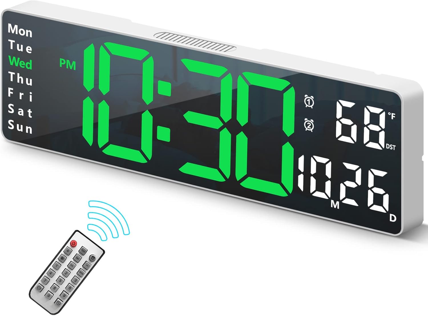 13-inch LED Digital Wall Clock with Remote Control