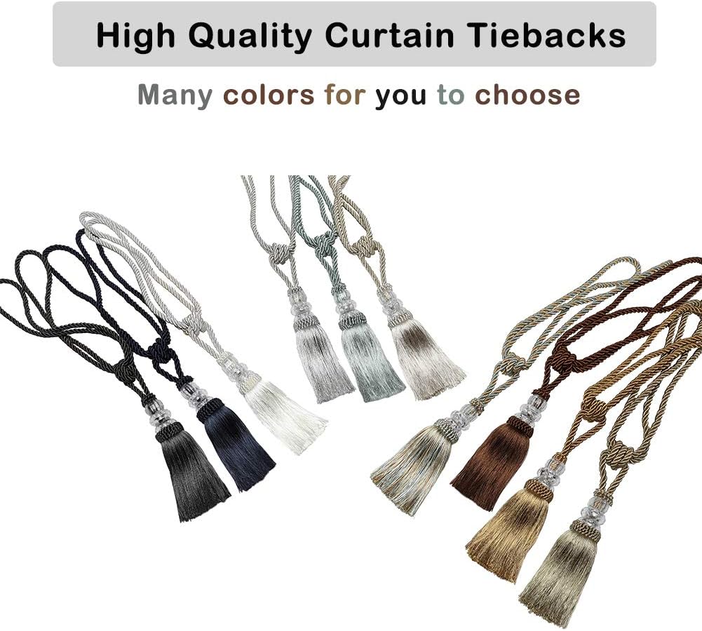 BEL AVENIR 4 Pack Crystal Curtain Holdbacks