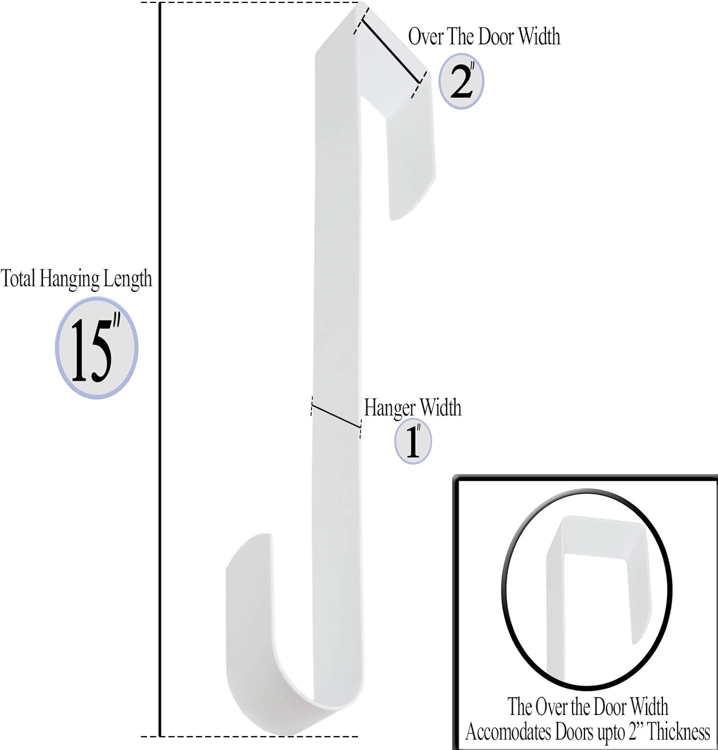 AnapoliZ 15 Inch White Wreath Door Hanger