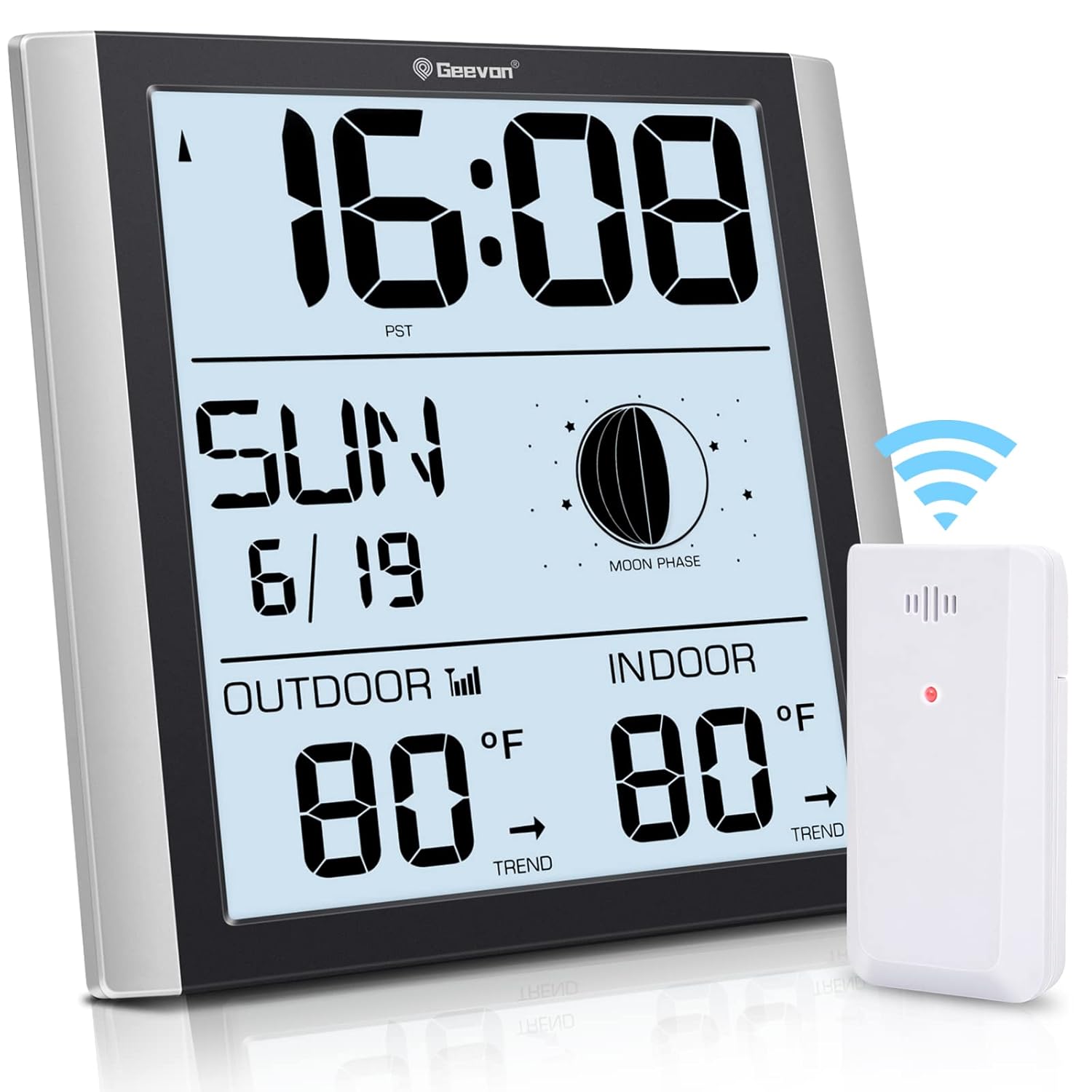 Geevon Atomic Wall Clock with Backlight and Temperature