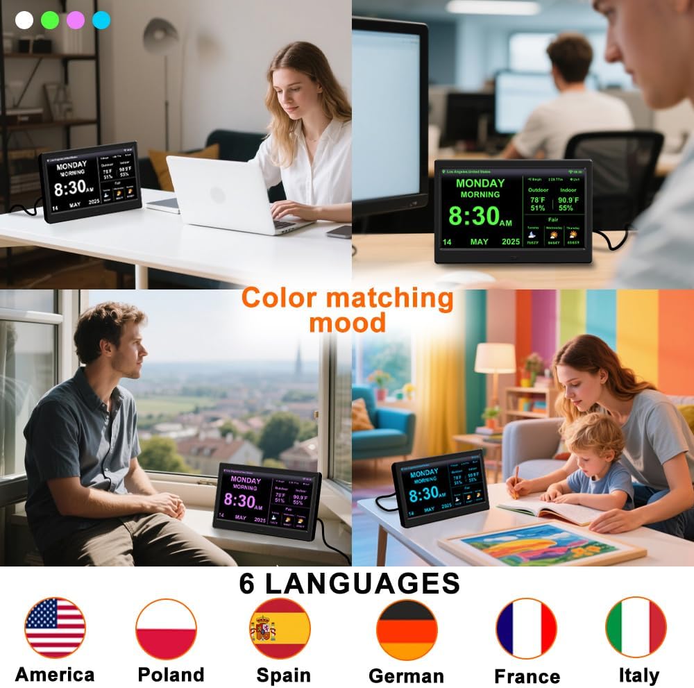 TIMEMOON 2025 Digital Clock with Weather Forecast