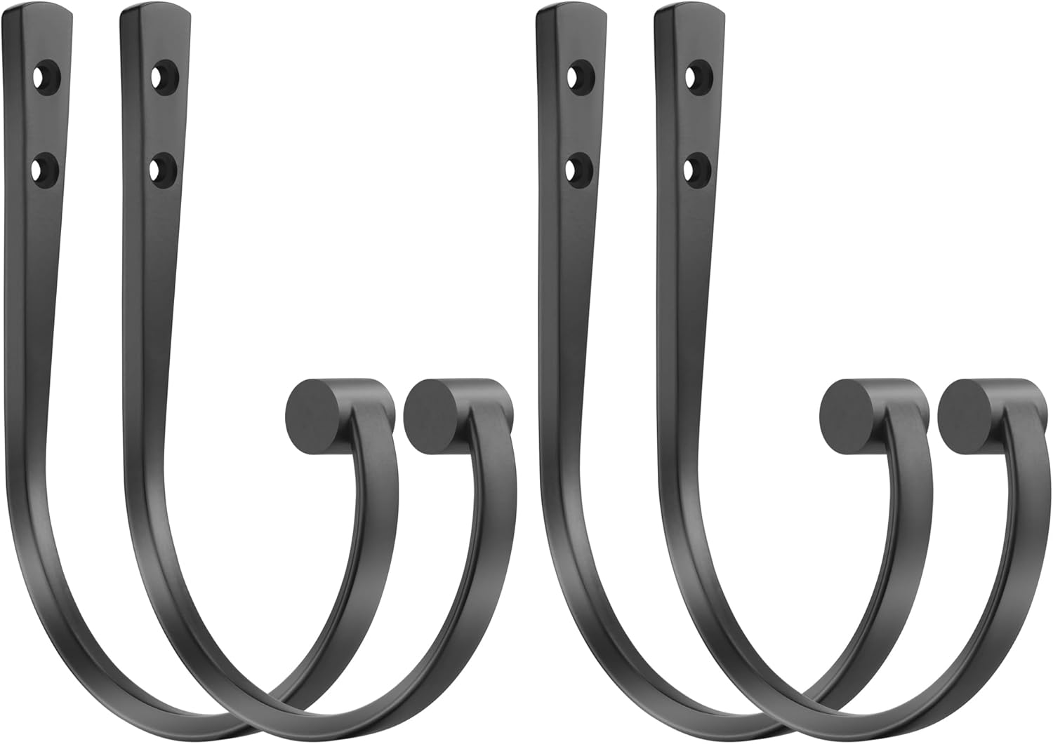 4Pcs Black Zinc Alloy Curtain Holdbacks