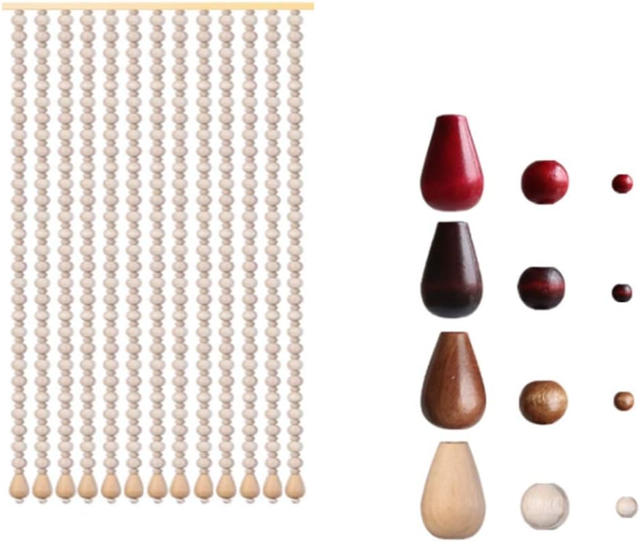 Etlegor Wood Beaded Curtain for Door Natural Decor Panel