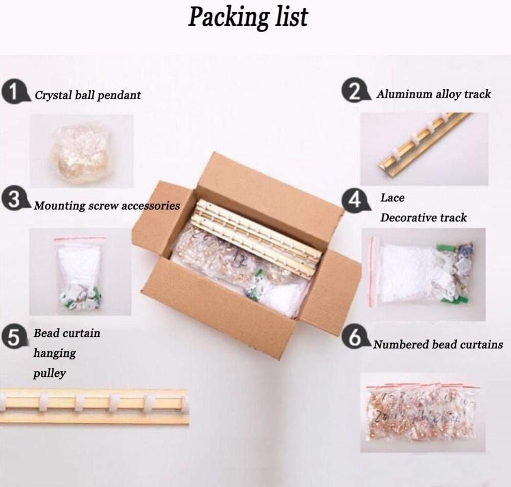 Beaded Curtains with Natural Crystal Hanging Strings for Living Room and Bedroom Wall Decor