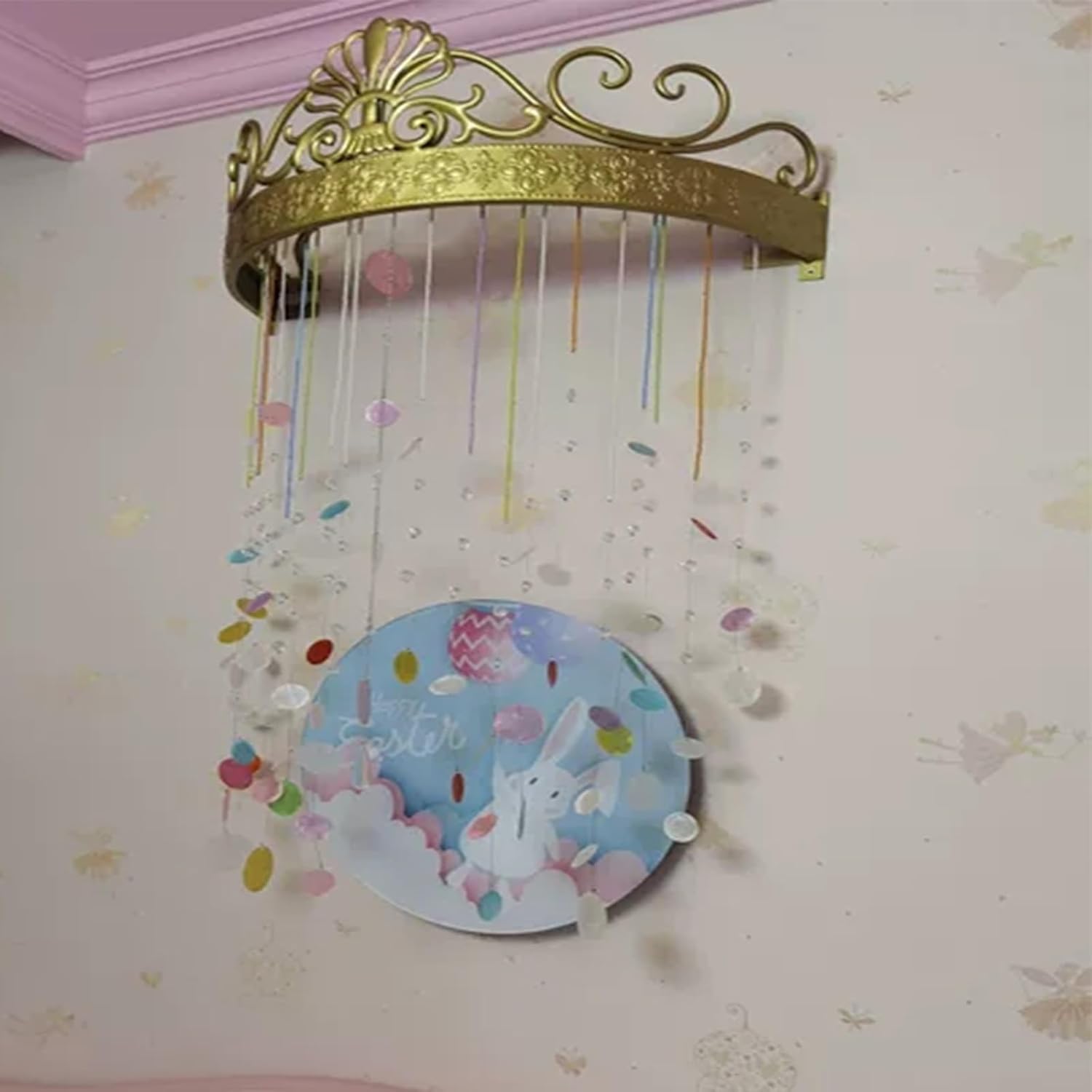 EMYJAY Multi-Color Shell Door Curtain 30Pcs 150cm Pink Beaded String Decor