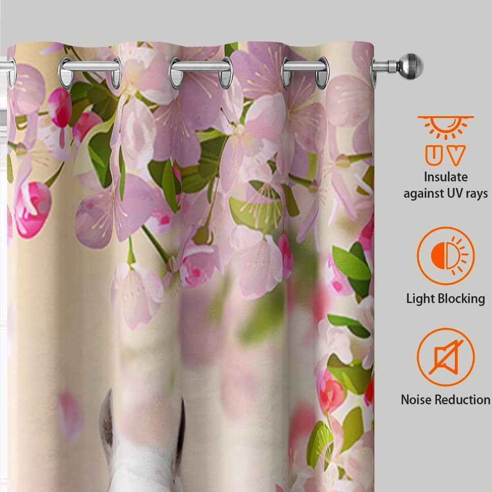 HOSIMA 3D Printed Horses and Flowers Curtains Set