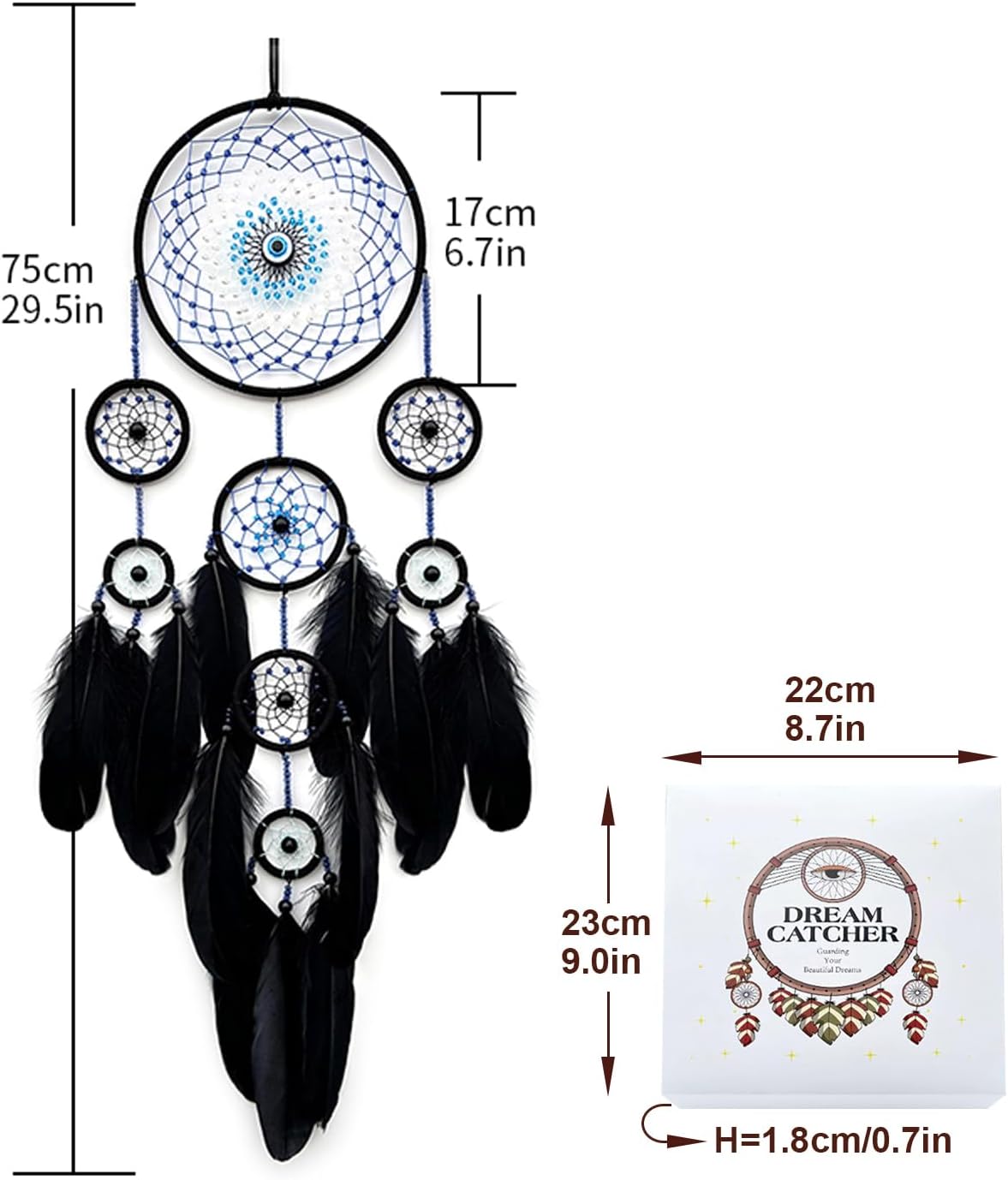 Jiyamony Evil Eye Dream Catcher Wall Hanging for Home Decor