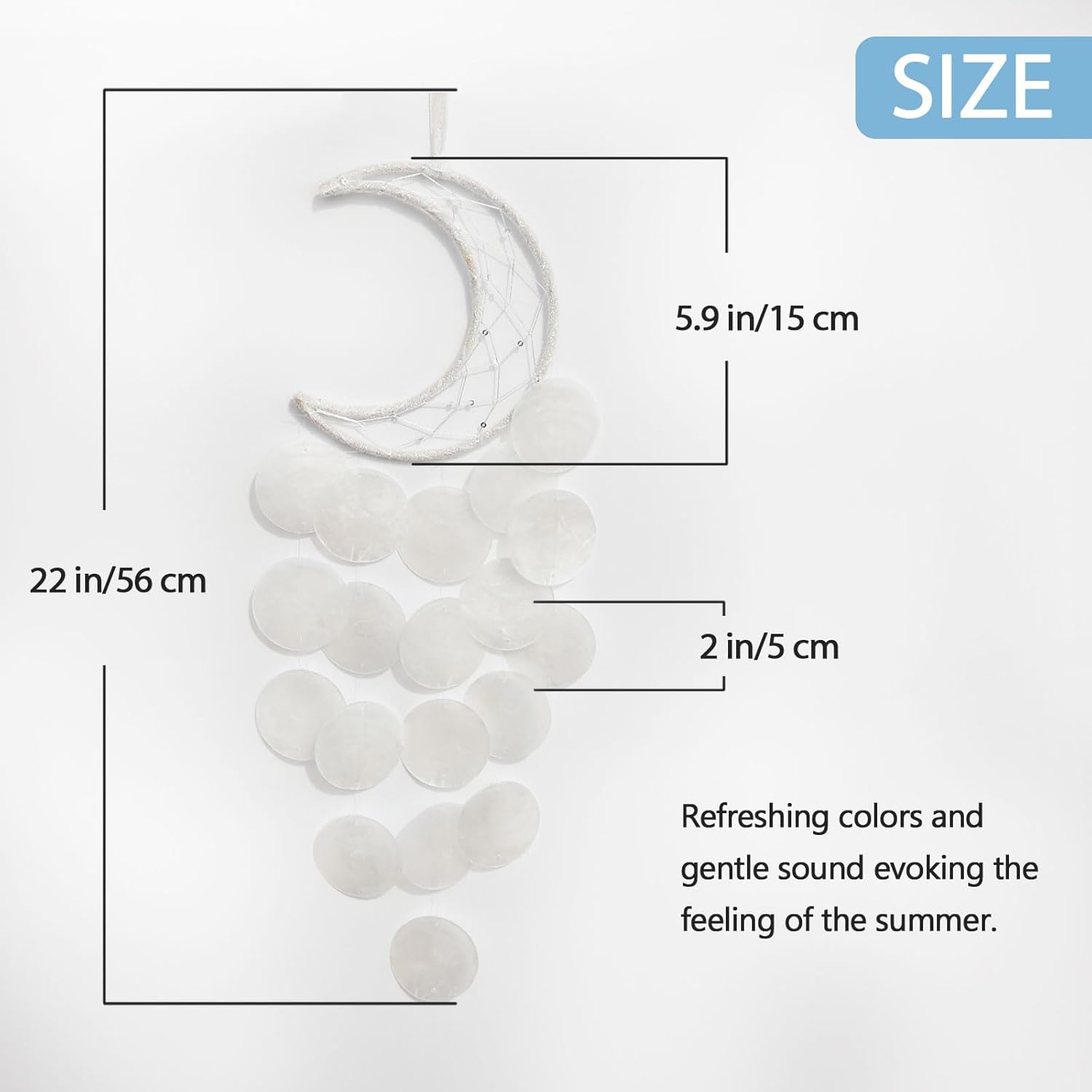 Pretty Jolly Small Outdoor Crescent Moon Woven Dream Catcher Wind Chimes