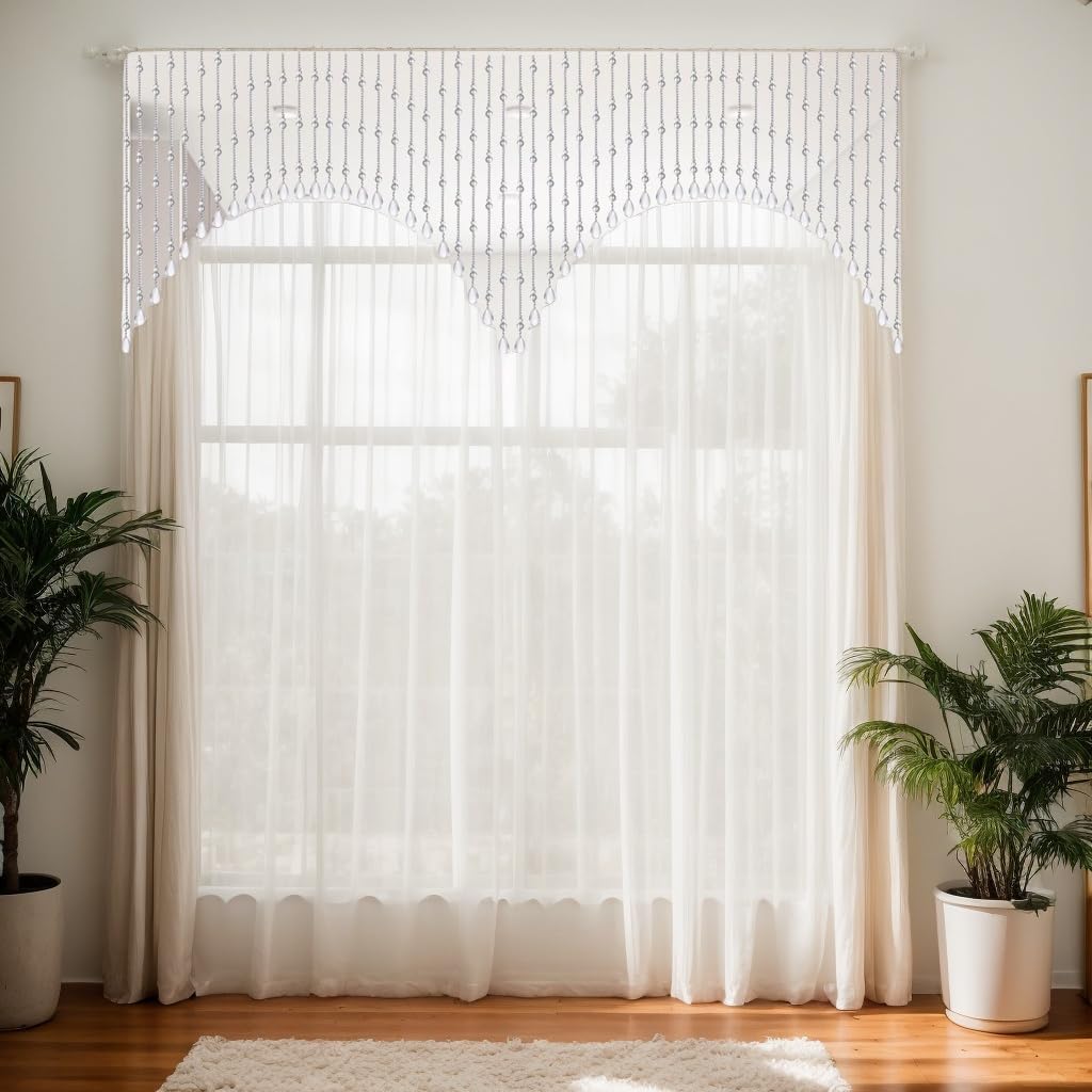 Clear Crystal Hanging Door Beads Curtain Valance