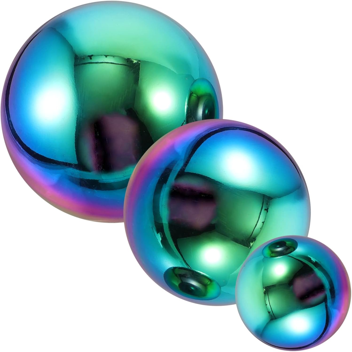 PRETYZOOM 3pcs Stainless Steel Balls Wall Decor for Garden and Home