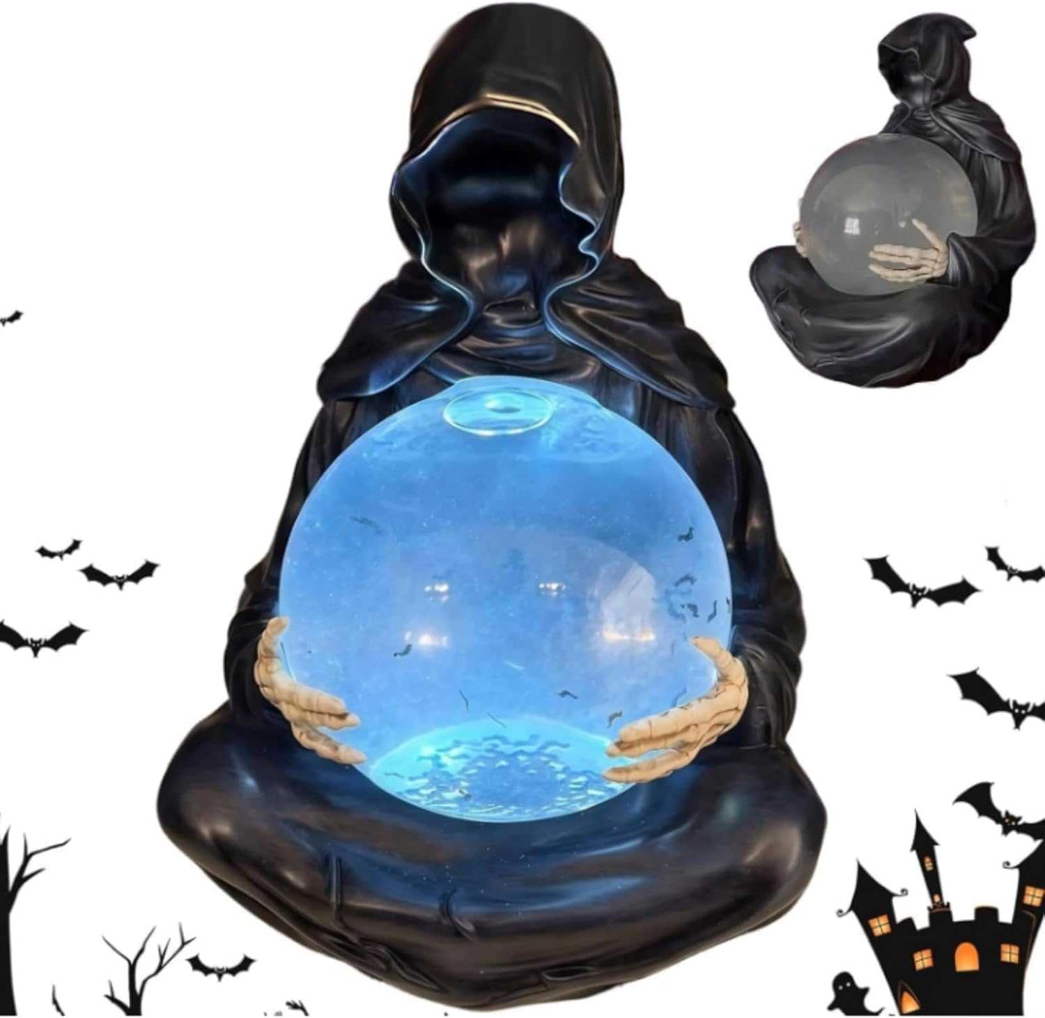 Gothic Grim Reaper Crystal Ball Snow Globe