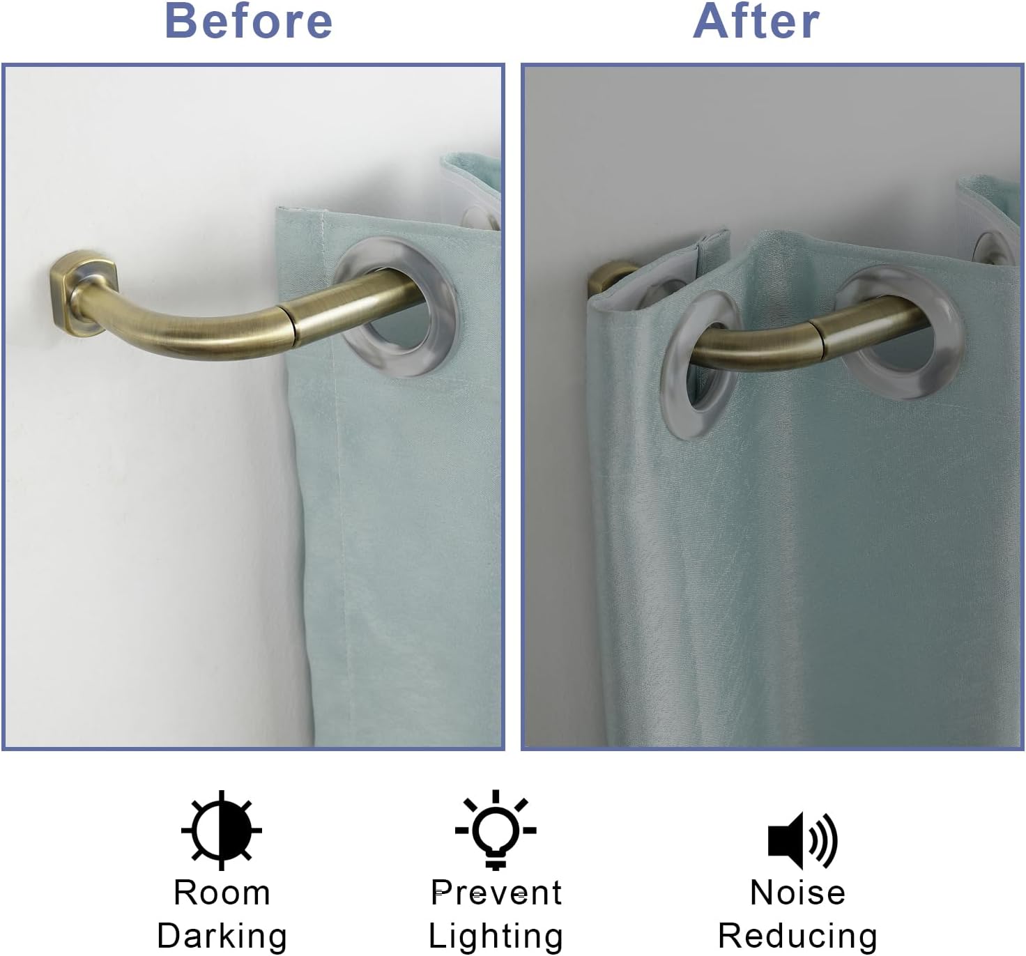 2 Pack 1 Inch Diameter Wrap Around Curtain Rods with Adjustable Length and Antique Bronze Finish