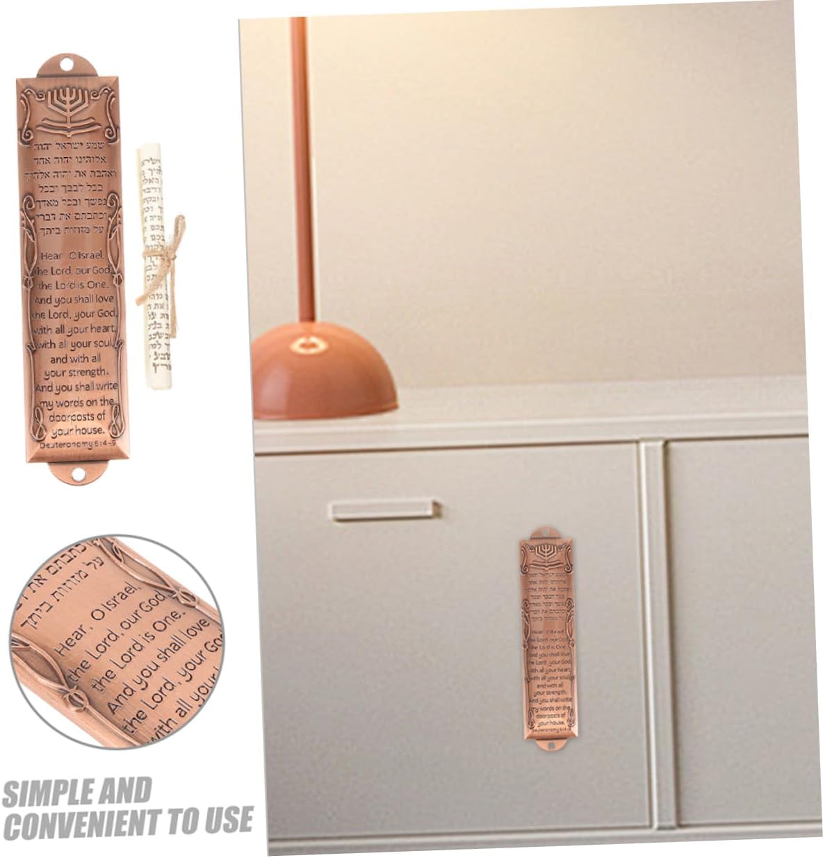 Wakauto 2pcs Jewish Mezuzah Door Decor with Scroll