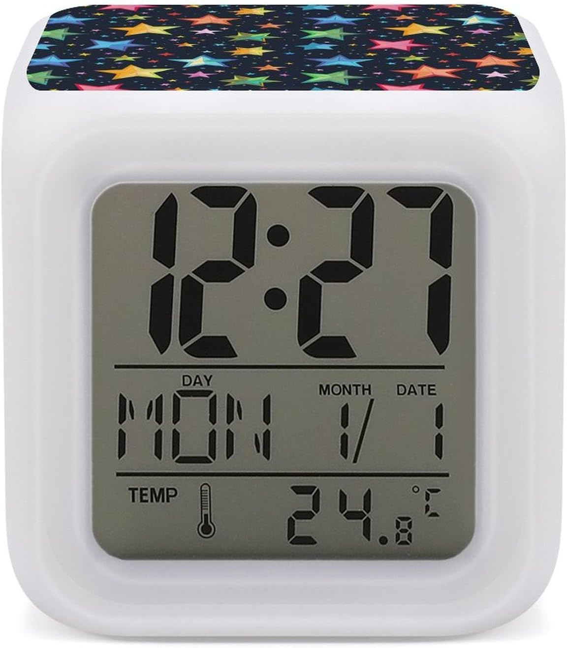 Colorful Stars LED Alarm Clock with Night Light