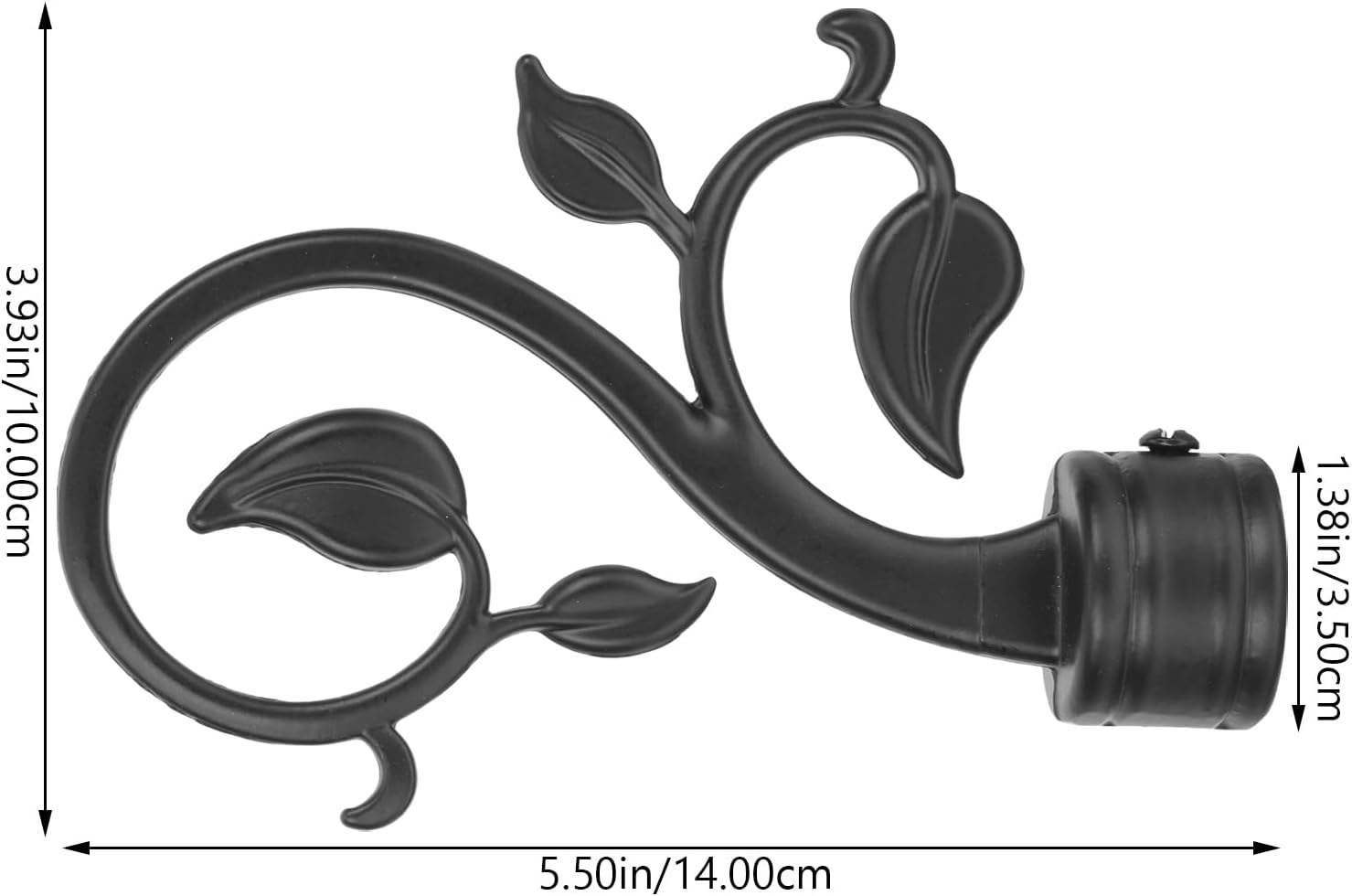 Cabilock 2pcs Black Curtain Rod Ends for Living Room Bedroom