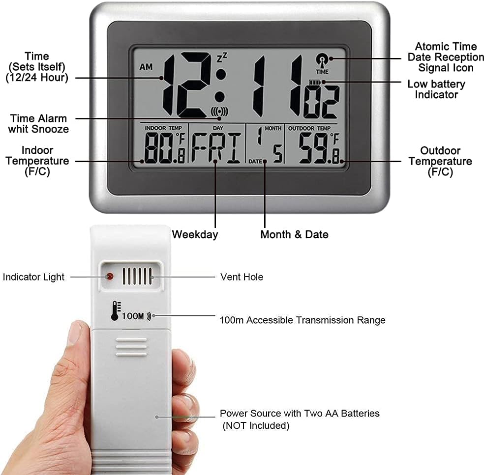 UMEXUS Atomic Digital Clock with Temperature and Alarm