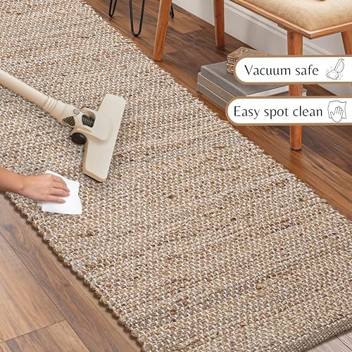 Hausattire Jute Woven Runner Rug 2x6 Natural