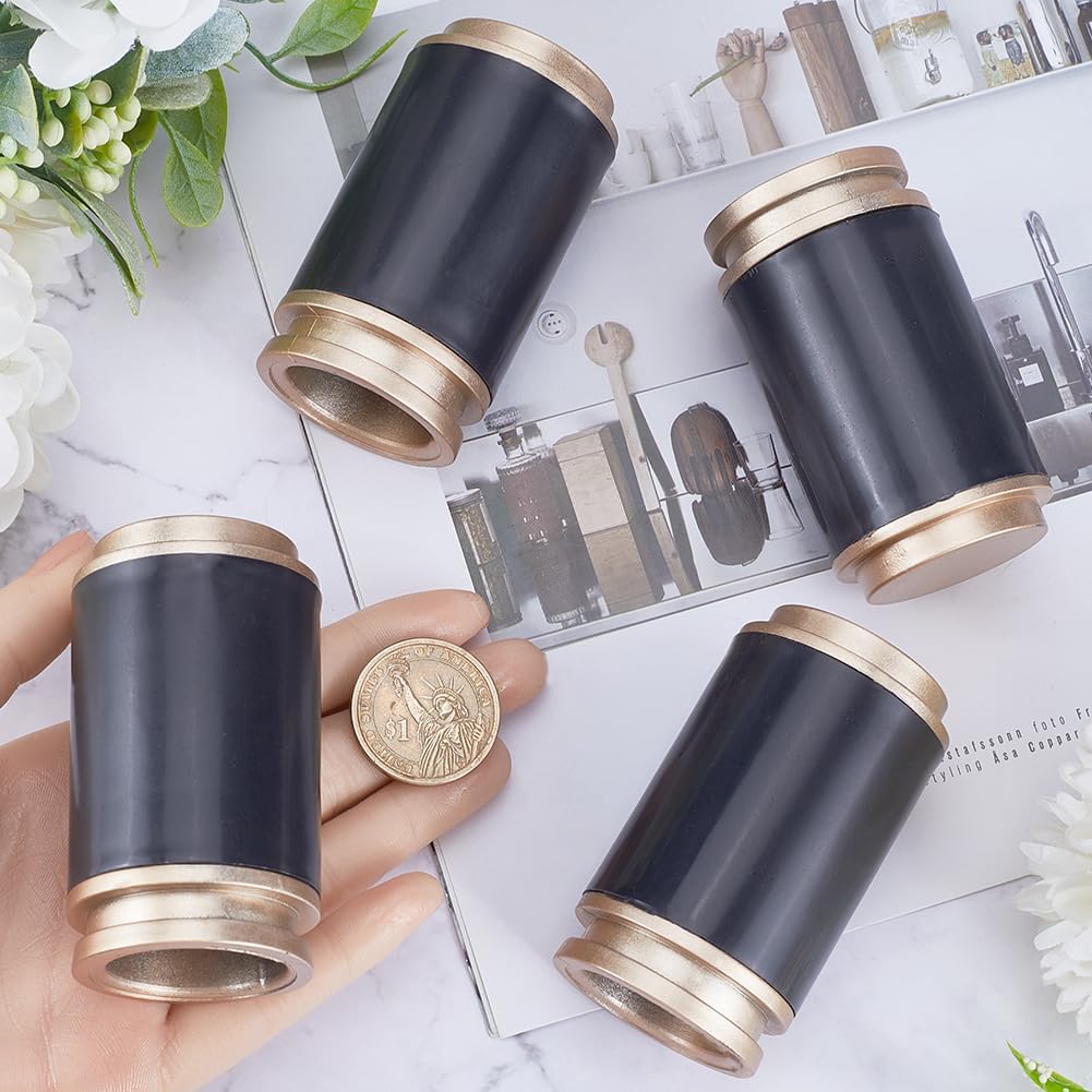 GORGECRAFT 4PCS Black Curtain Rod Finials Ends Caps 29x28mm Inner Diameter