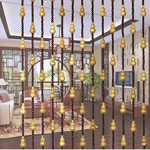 Natural Wood and Bamboo Beaded Curtain for Bedroom Privacy