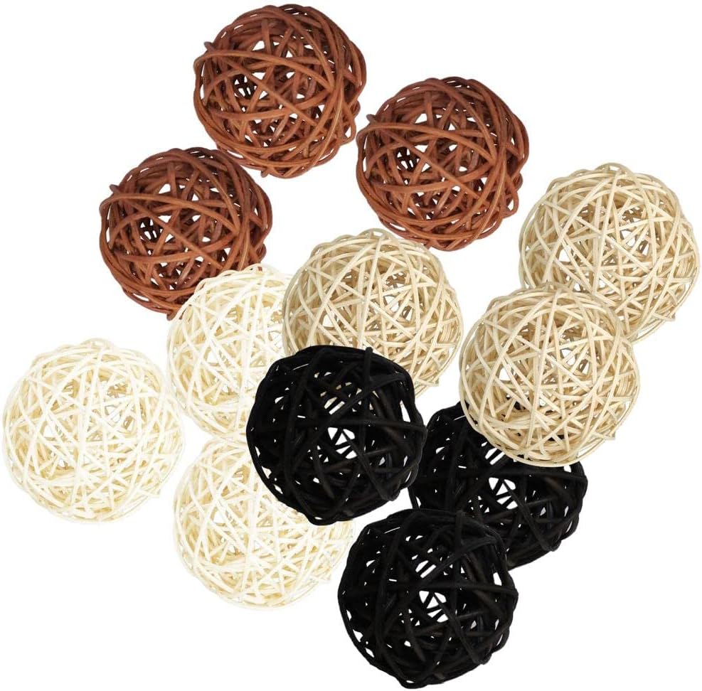 12pcs Multi Color Rattan Ball Hanging Decor