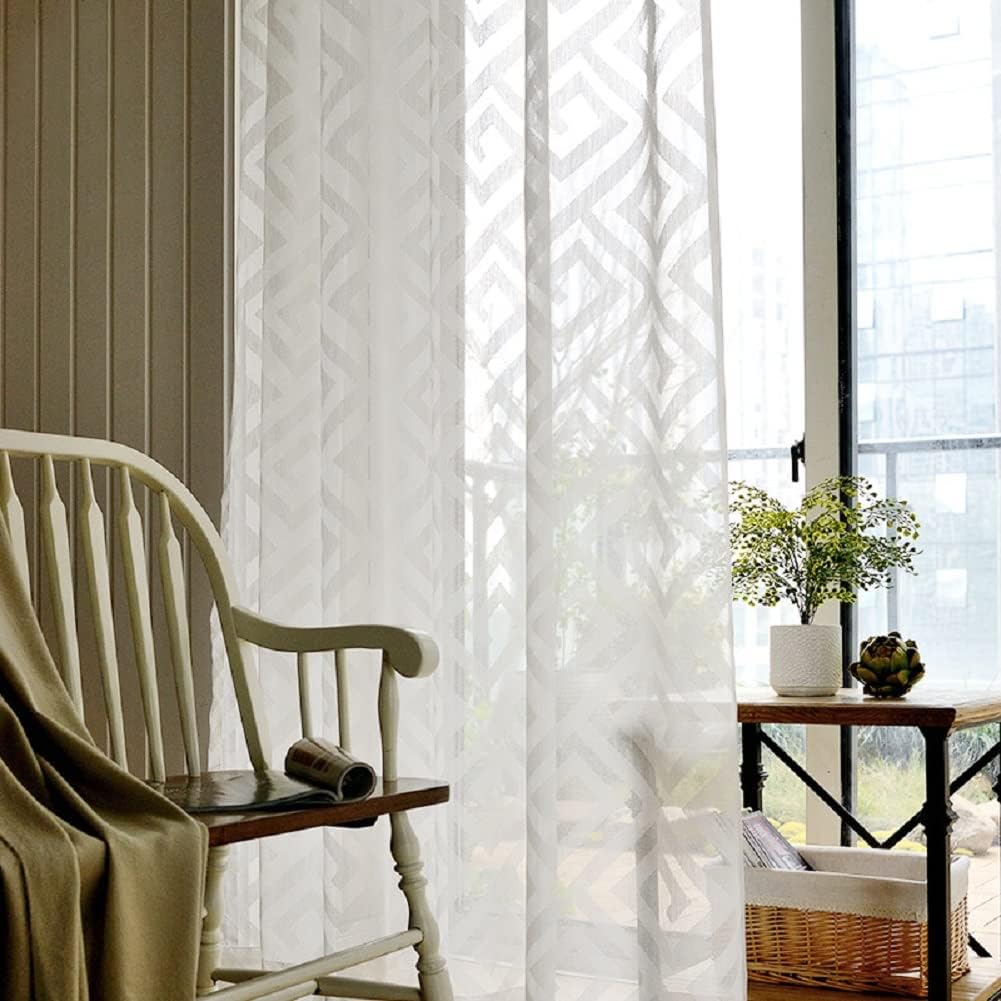 Advanced Solid Color Paper Clip Geometric Curtains