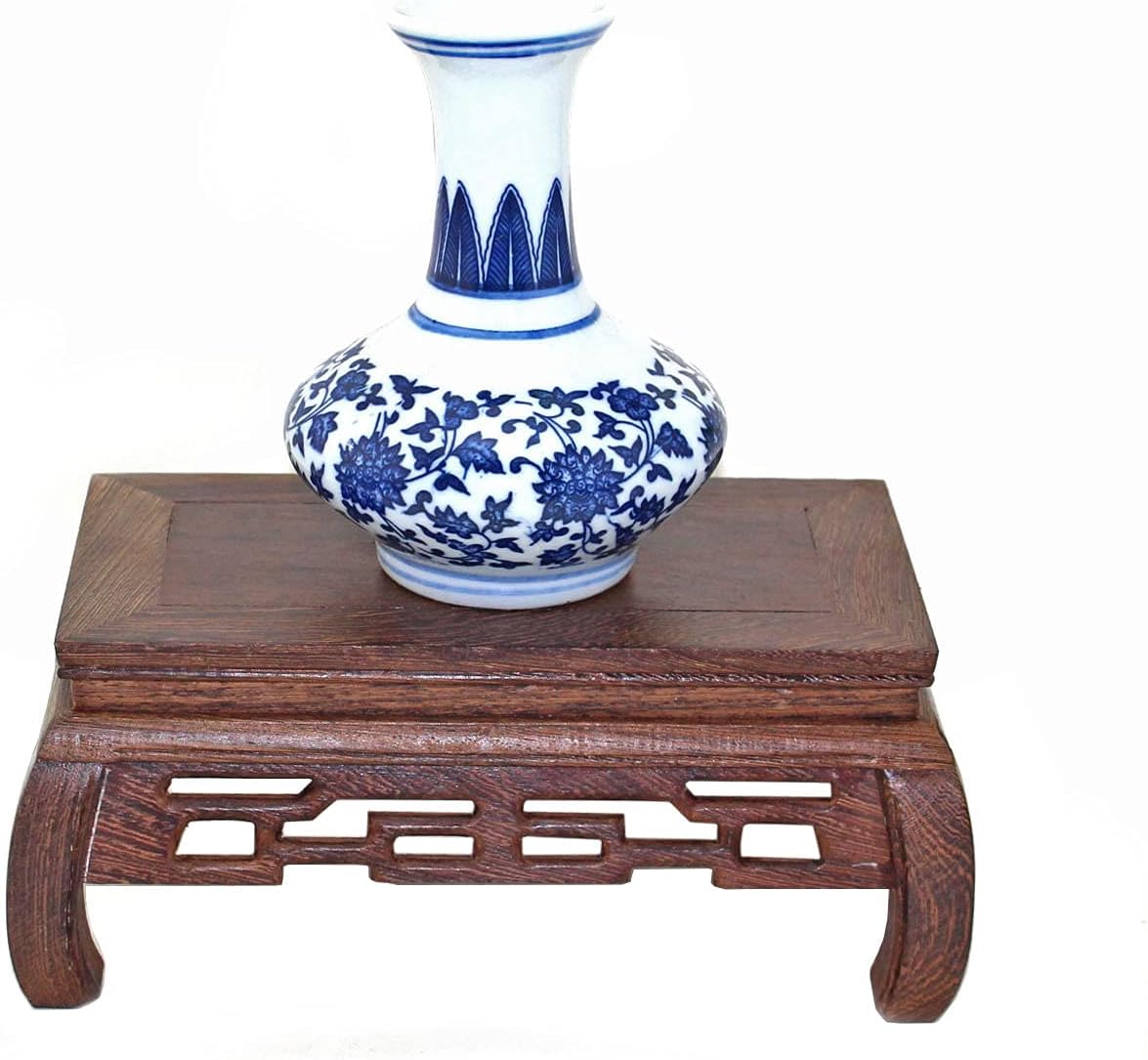 GOLDYWENDY Oriental Style Rosewood Pedestal Stand