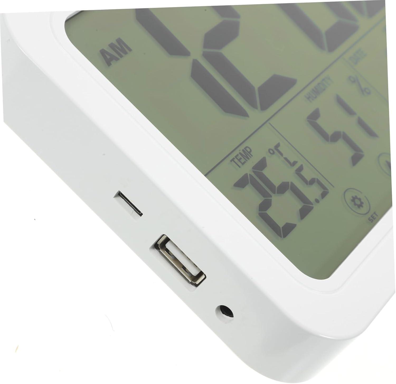 Happyyami Digital Temperature Humidity Clock with LCD Alarm