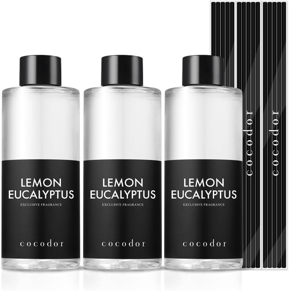 Cocodor Lemon Eucalyptus Reed Diffuser Refill 3 Pack