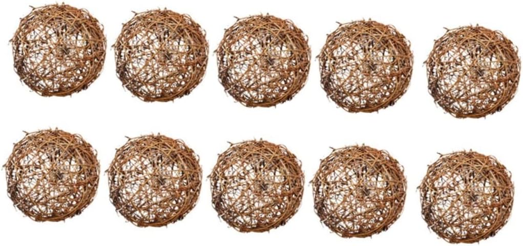 10pcs Hand Knitting Rattan Balls Holiday Decor
