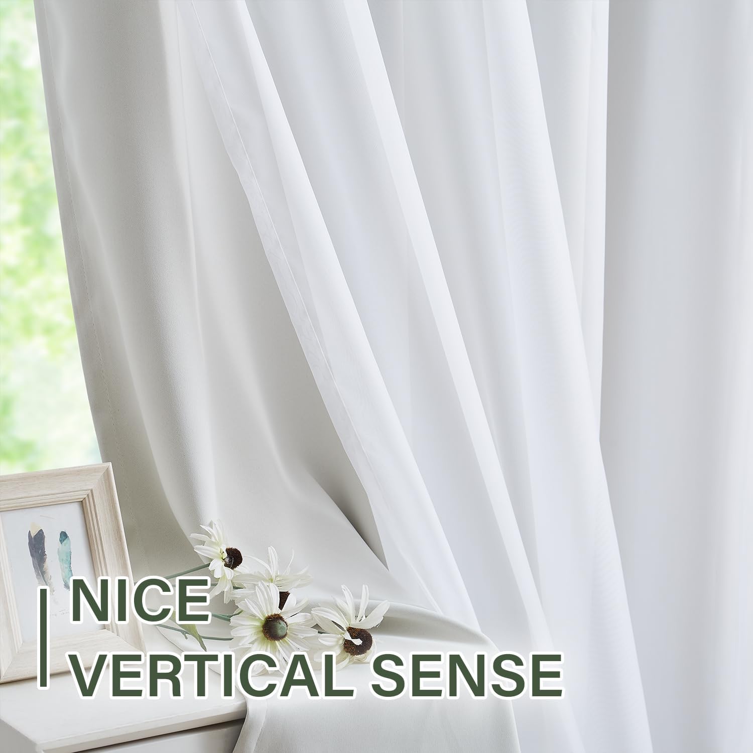Lotusolution Beige Blackout Curtains Set 4Pcs