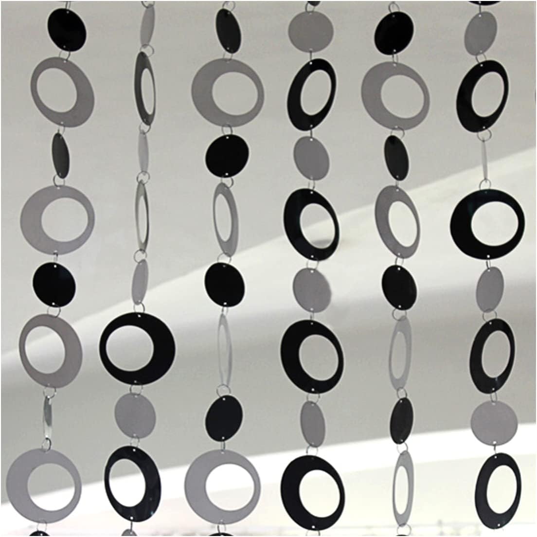 QueenBox 63in 8pcs Round Sequin Beaded Curtain