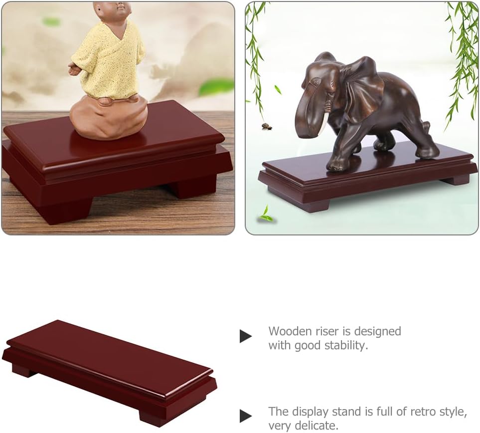 LOGOFUN Rosewood Carved Antique Pedestal Vase Base