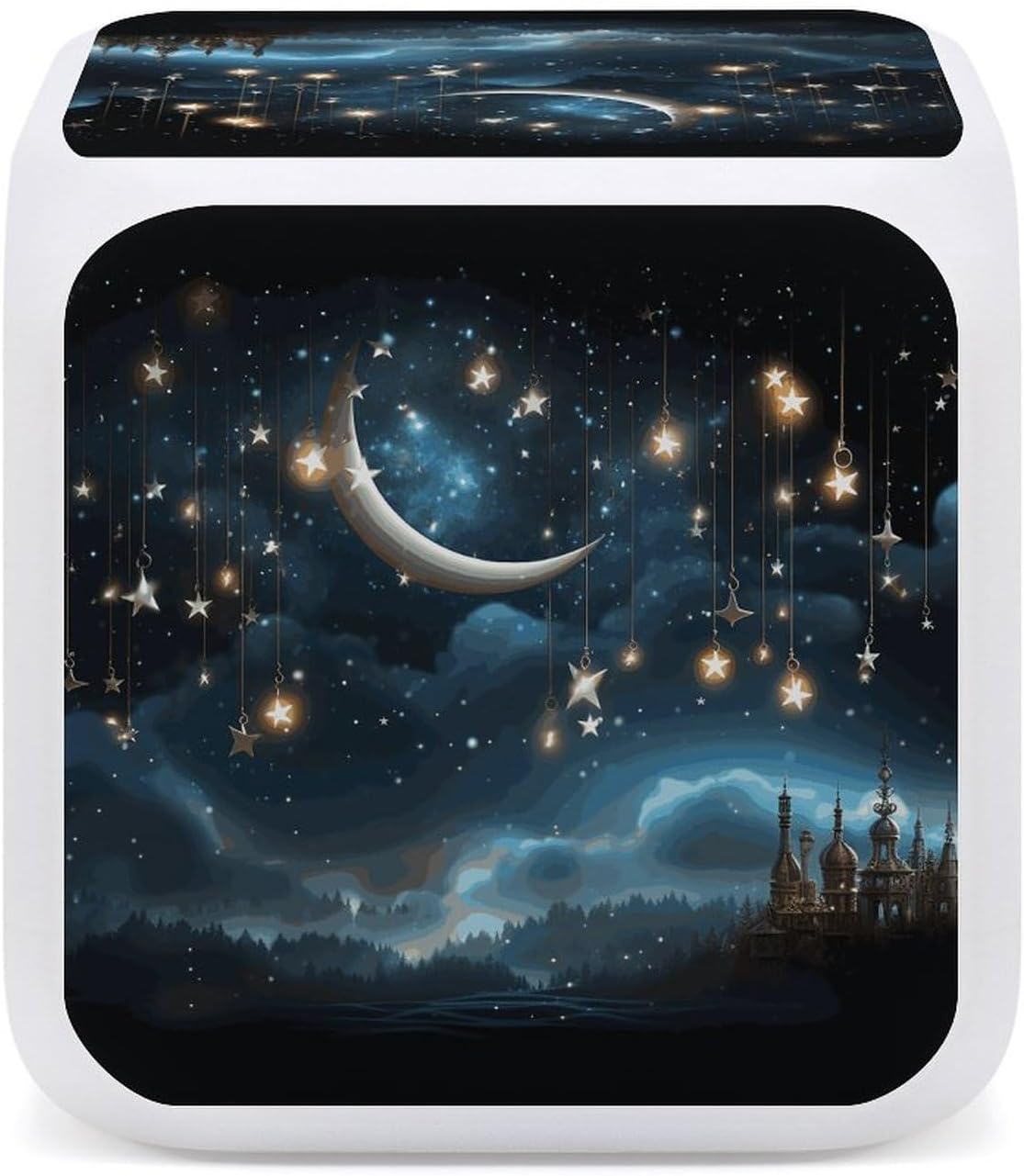 Nightsky Hanging Moon Stars Alarm Clock with Night Light