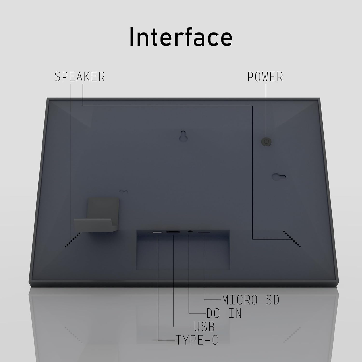 101 Digital Clock for Seniors Remote Photo Sharing Medication Reminders Auto Slideshow Dementia Aid Black Desk Mount