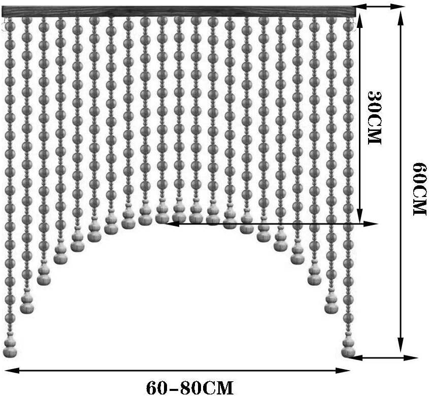 Beaded Curtain with Wooden Beads Door String for Room Divider Window Decoration