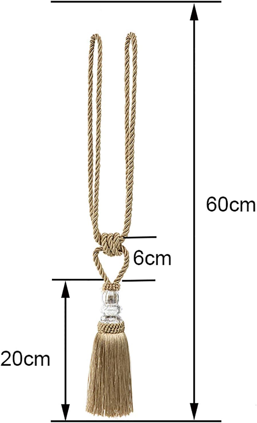 Fenghuangwu Golden Tassel Curtain Tiebacks 2 Pack Elegant Home Decor Holdbacks