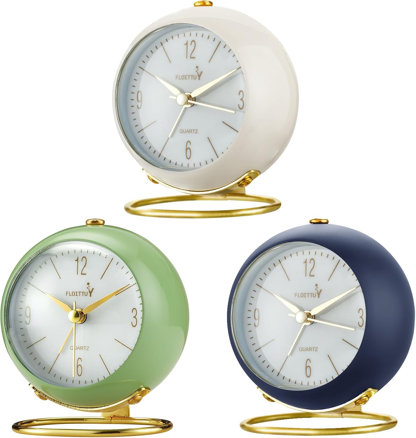 Silent Table Analog Alarm Clock with Night Light and Beep Sound