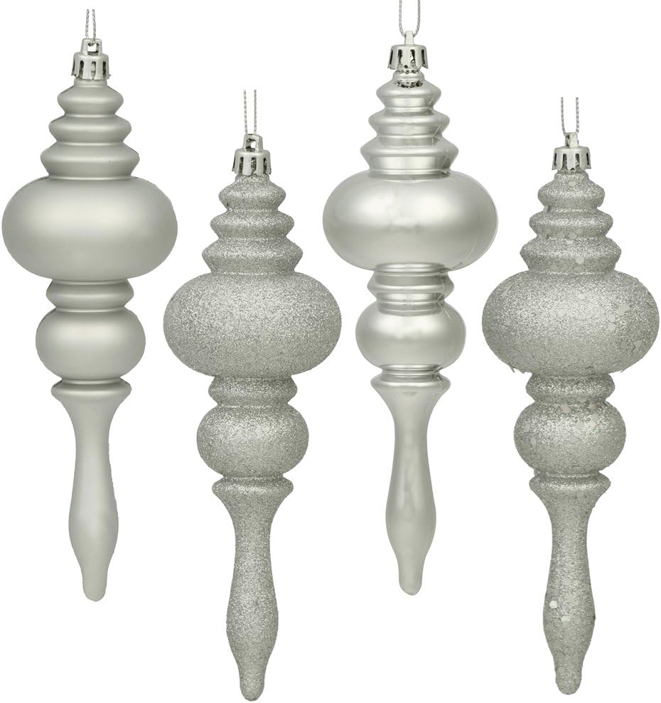 Vickerman 7 Inch Finial Ornament Pack 8 Pieces