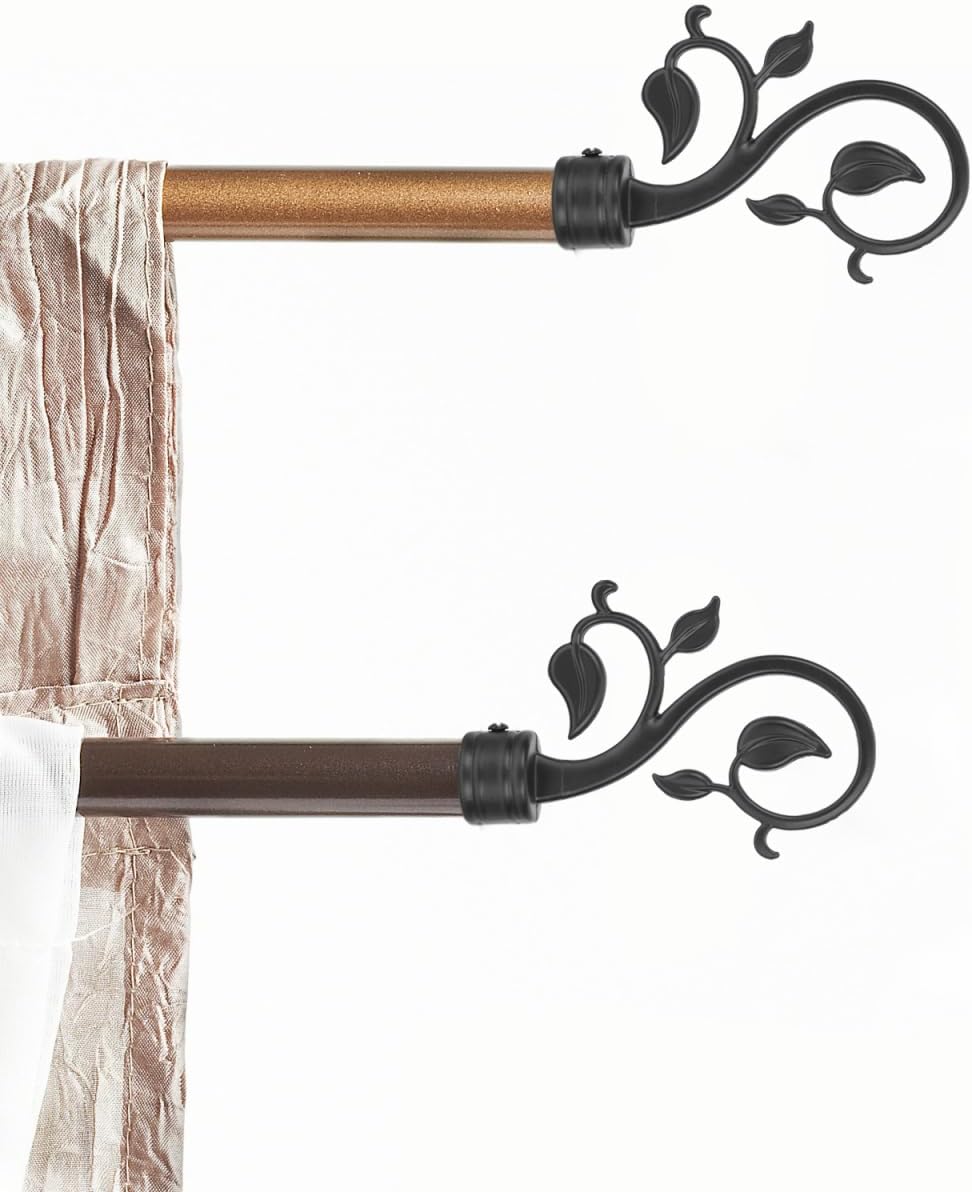 Cabilock 2pcs Black Curtain Rod Ends for Living Room Bedroom