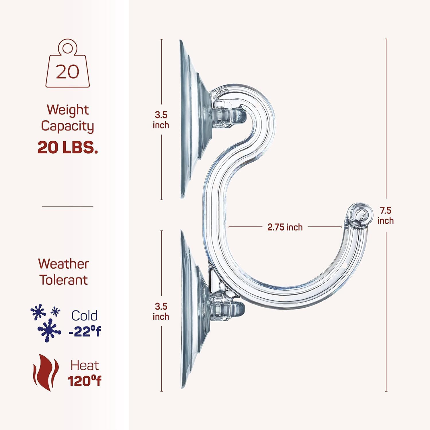 SEWANTA Giant Suction Wreath Hanger for Glass Doors