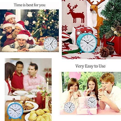 Super Silent Metal Alarm Clock with Night Light and Retro Design
