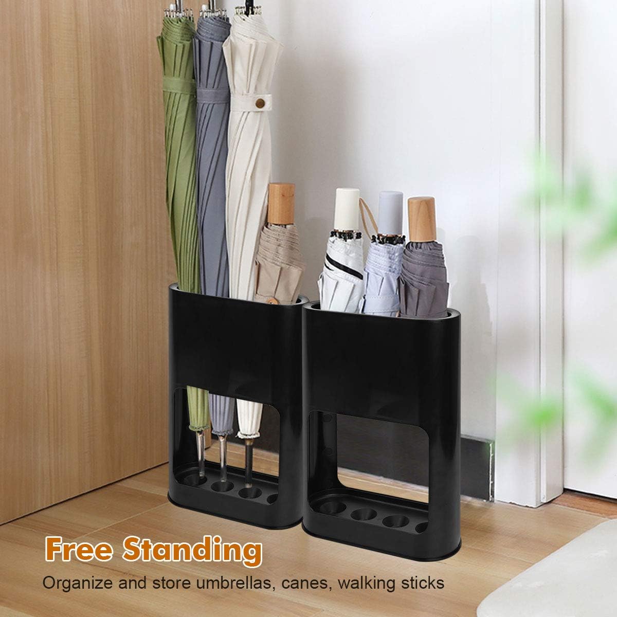 DricRoda Umbrella Stand with Drip Tray 4 Umbrella Holder Black