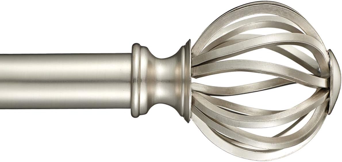 Adjustable Curtain Rod Set with Round Cage Finials