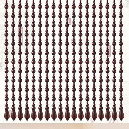 Natural Wood And Bamboo Beaded Curtain For Bedroom Privacy Decor