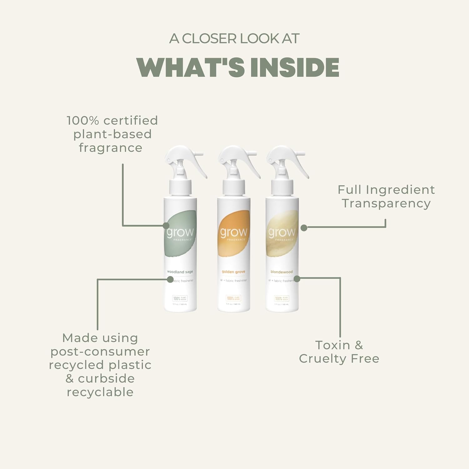 Grow Fragrance 100 Plant-Based Air Freshener 3 Pack