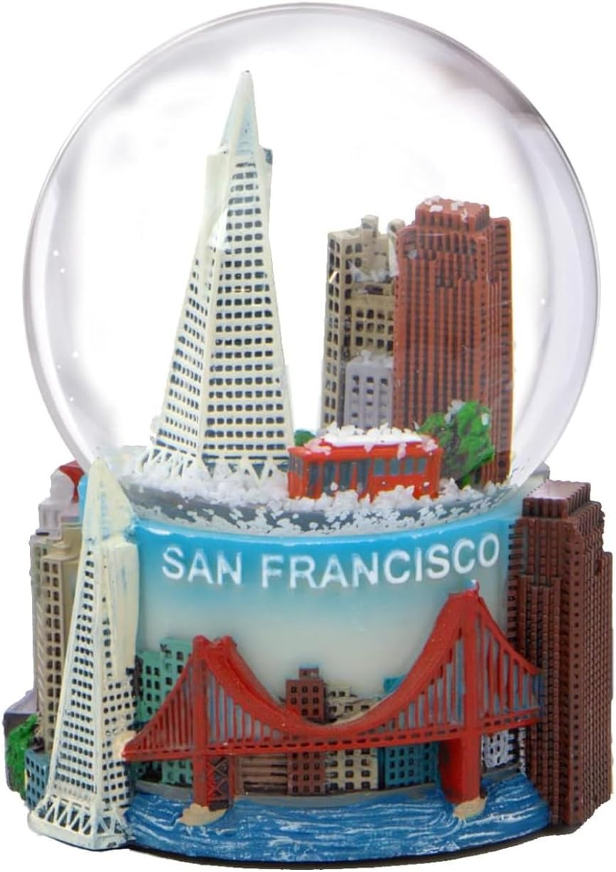 San Francisco Snow Globe with Trolley and Golden Gate Bridge