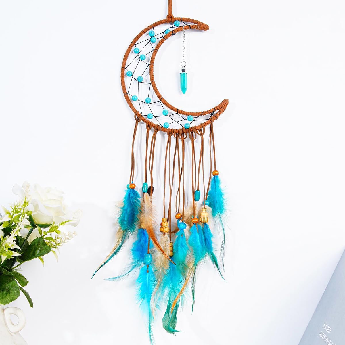 2 Pack DIY Feather Dream Catcher Kits Turquoise Wall Hanging Boho Decor for Adults